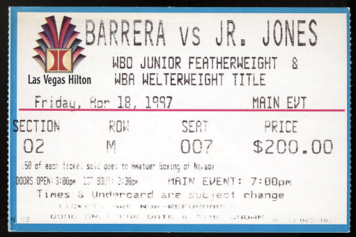 BARRERA, MARCO ANTONIO-JUNIOR JONES II STUBLESS TICKET (1997)