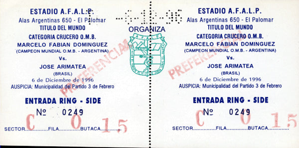 DOMINGUEZ, MARCELO FABIAN-JOSE ARIMATEA DA SILVA FULL TICKET (1996)