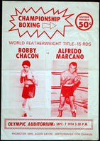 CHACON, BOBBY-ALFREDO MARCANO OFFICIAL PROGRAM (1974)