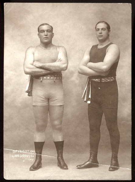 Jeffries,James J.Antique Photo with Sam Berger  1909