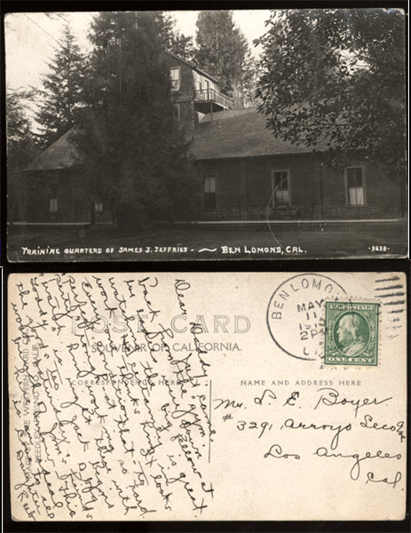 Jeffries,James J. Real Photo Postcard with Note from his Niece