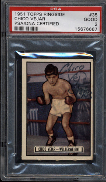 Vejar,Chico Signed 1951 Ringside Card  PSA