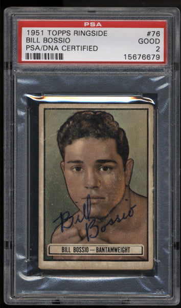 CHARLES, EZZARD SIGNED 1951 TOPPS RINGSIDE CARD – JO Sports Inc.