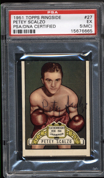SCALZO, PETEY SIGNED 1951 TOPPS RINGSIDE CARD (PSA/DNA) – JO Sports Inc.