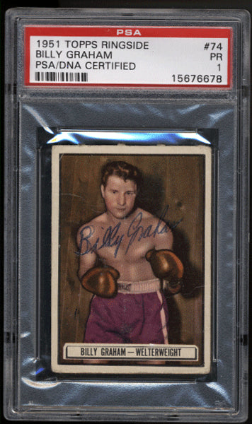 GRAHAM, BILLY SIGNED 1951 TOPPS RINGSIDE CARD (PSA/DNA AUTHENTICATED)