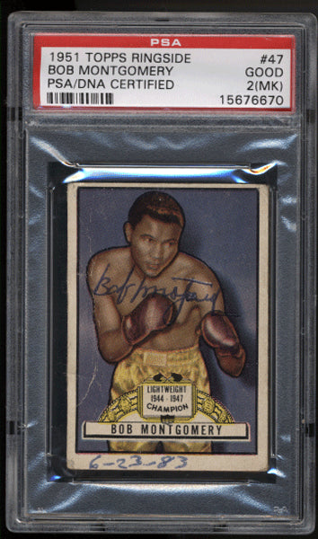 Montgomery,Bob Signed 1951 Topps Ringside PSA