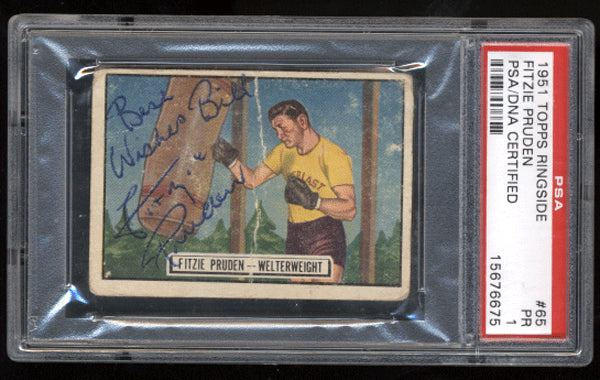 Pruden,Fitzie Signed 1951 Topps Ringside PSA