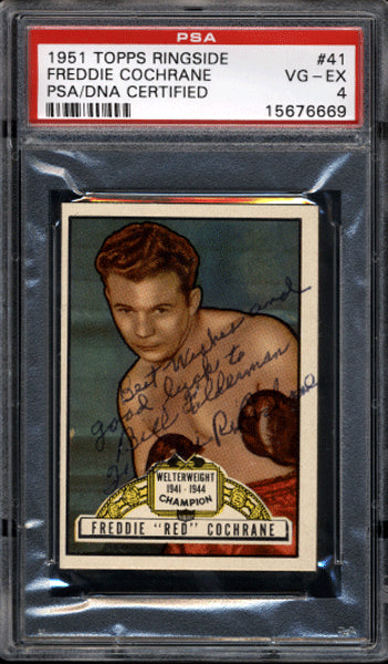 Cochrane,Freddie Signed 1951 Topps Ringside PSA