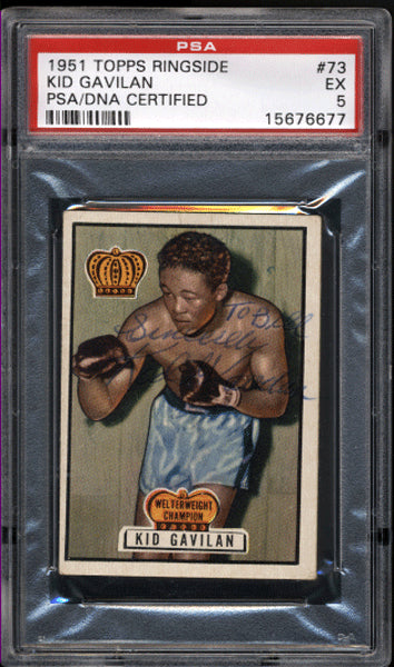 Gavilan,Kid Signed 1951 Topps Ringside PSA