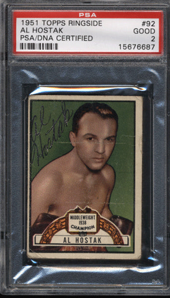 Hostak,Al Signed 1951 Topps Ringside PSA