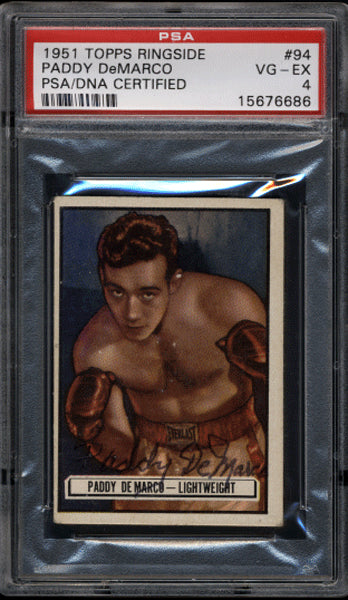 DEMARCO, PADDY SIGNED 1951 TOPPS RINGSIDE CARD (PSA/DNA AUTHENTICATED)