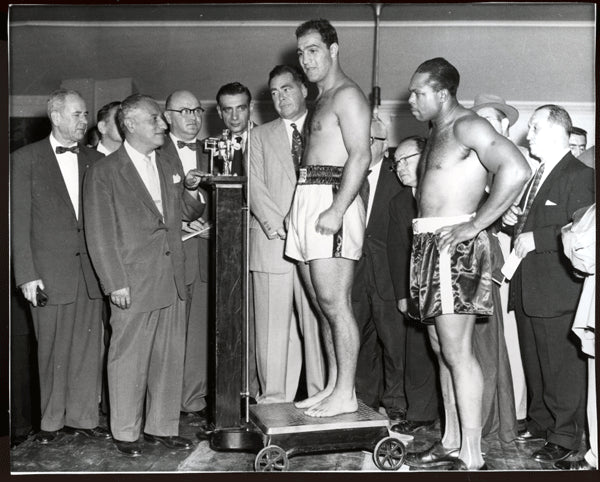 MARCIANO, ROCKY-ARCHIE MOORE ORIGINAL PHOTO (1955-WEIGH IN)