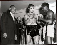 MARCIANO, ROCKY-EZZARD CHARLES ORIGINAL PHOTO (1954-WEIGH IN)