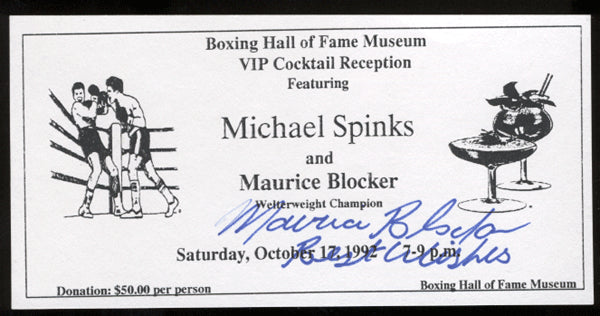 BLOCKER, MAURICE SIGNED TICKET