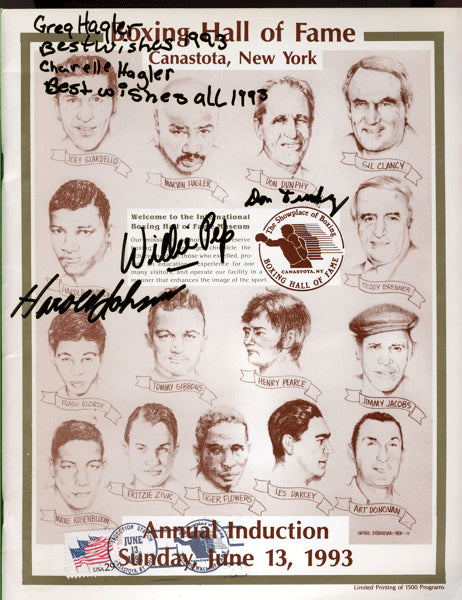 1993 Boxing Hall of Fame Program with Signatures