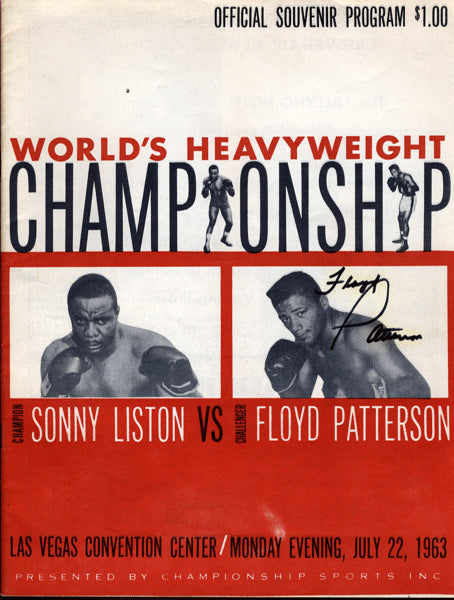 LISTON, SONNY-FLOYD PATTERSON II OFFICIAL PROGRAM (1963-SIGNED BY PATTERSON)