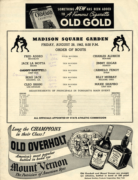 LaMotta,Jake-Edgar Official Program 1948