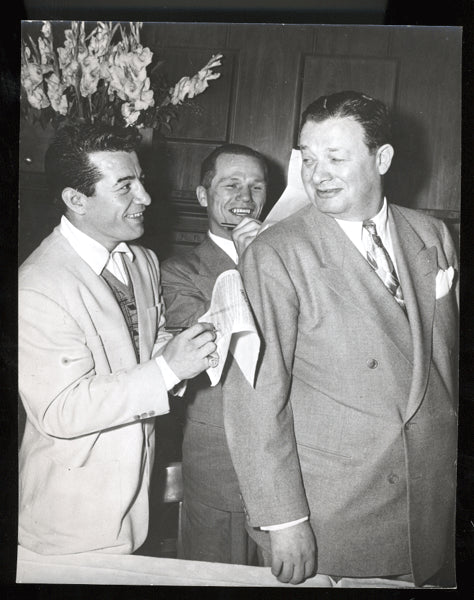 GRAZIANO, ROCKY & TONY ZALE WIRE PHOTO (1948)