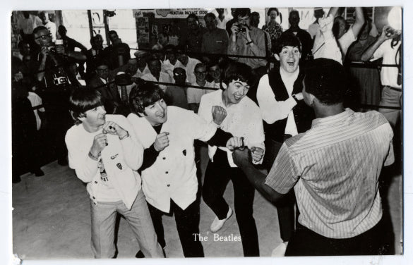 CLAY, CASSIUS PHOTO POSTCARD WITH THE BEATLES
