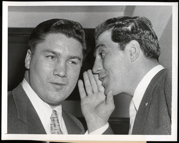 Marciano.Rocky Original Wirephoto with Don Cockell 1954