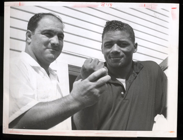 Marciano.Rocky Original Wirephoto with Floyd Patterson 1959