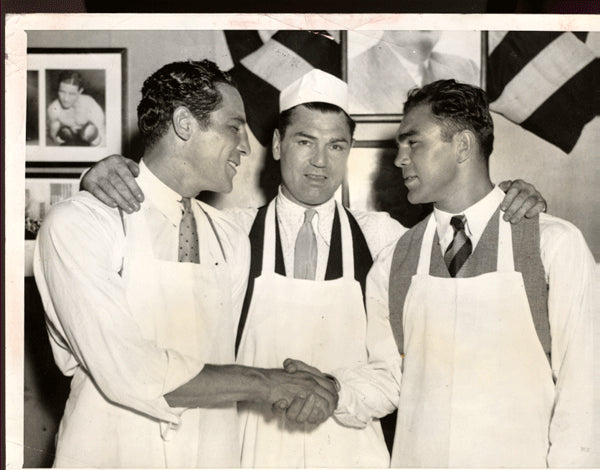 Baer,Max-Schmeling Wirephoto 1933 with Jack Dempsey