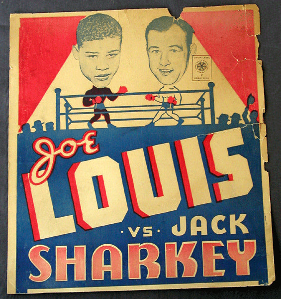 LOUIS, JOE-JACK SHARKEY VINTAGE POSTER (1936)