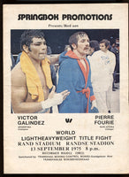 GALINDEZ, VICTOR-PIERRE FOURIE OFFICIAL PROGRAM (1975)