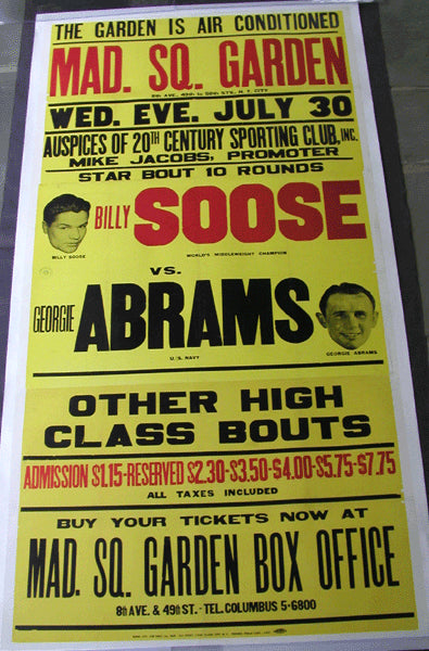 SOOSE, BILLY-GEORGIE ABRAMS ON SITE POSTER (1941-RARE 3 SHEET)