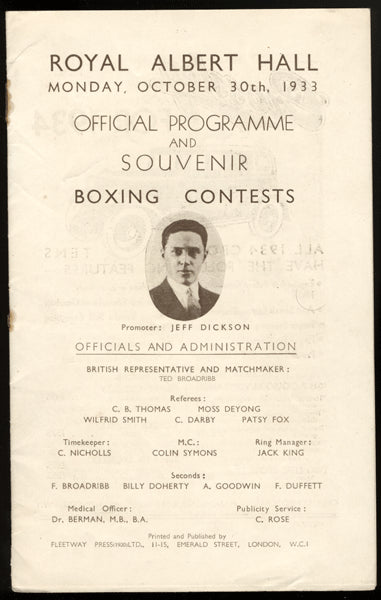 Brown,Jackie-Wolgast Official Program  1933