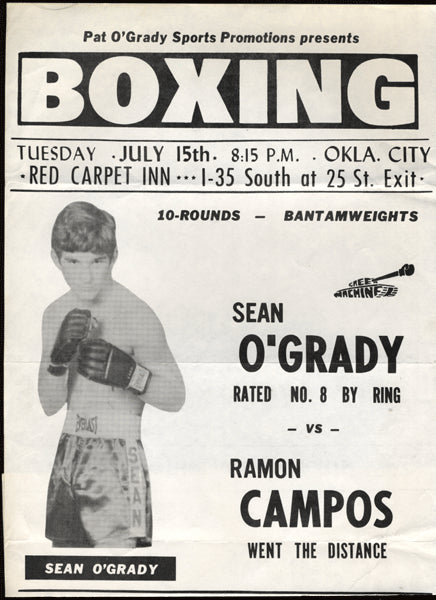 O'Grady,Sean-Campos Advertising Bout Sheet  1975