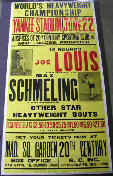 LOUIS, JOE-MAX SCHMELING II ON SITE POSTER (1938)
