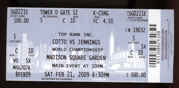 Cotto,Miguel-Jennings Full Ticket 2009