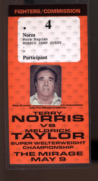 Norris,Terry-Taylor Official Credential  1992