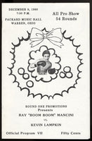 MANCINI, RAY "BOOM BOOM"-KELVIN LAMPKIN OFFICIAL PROGRAM (1980)