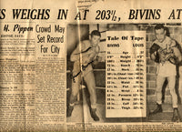 LOUIS, JOE & JIMMY BIVINS SIGNED NEWSPAPER (1951)