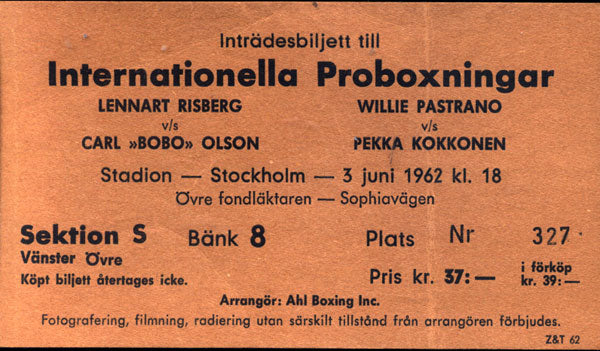 OLSON, BOBO-RISBERG OFFICIAL TICKET