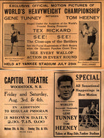 TUNNEY, GENE-TOM HEENEY FIGHT FILM BROADSIDE POSTER