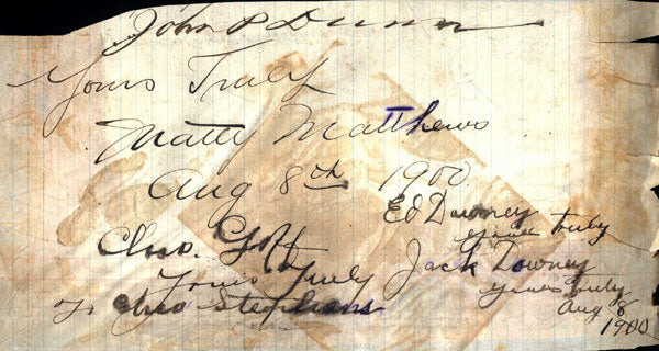 MATTHEWS, MATTY INK SIGNATURE (1900)