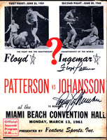 PATTERSON, FLOYD-INGEMAR JOHANSSON III SIGNED OFFICIAL PROGRAM (1961)