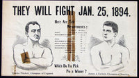 CORBETT, JAMES J.-CHARLEY MITCHELL PRE FIGHT POSTER (1894)