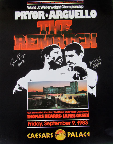 PRYOR, AARON-ALEXIS ARGUELLO SIGNED ON SITE POSTER (1983-SIGNED BY BOTH)
