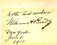 BRADY, WILLIAM A. INK SIGNATURE (1910)