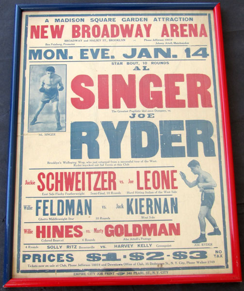 SINGER, AL-JOE RYDER ON SITE POSTER (1929)