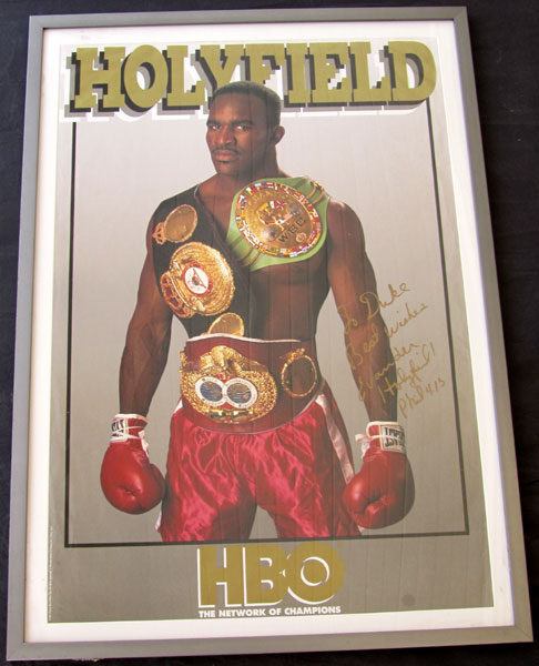 HOLYFIELD, EVANDER SIGNED HBO PROMOTIONAL POSTER