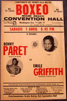 GRIFFITH, EMILE-BENNY "KID" PARET ON SITE POSTER (1961-GRIFFITH WINS TITLE)