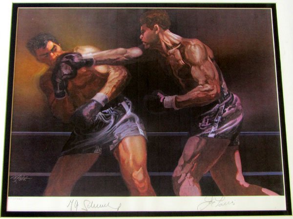 LOUIS, JOE & MAX SCHMELING SIGNED SPORTS ILLUSTRATED PRINT