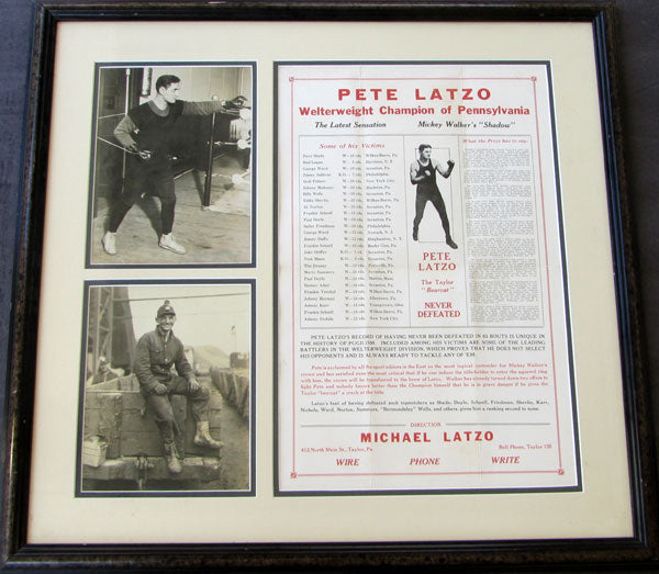 LATZO, PETE ORIGINAL PHOTOS & POSTER COLLAGE (1920'S)