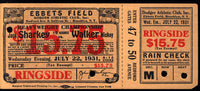 SHARKEY, JACK-MICKEY WALKER FULL TICKET (1931)