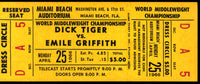 GRIFFITH, EMILE FULL CLOSED CIRCUIT TICKET (1966-PSA/DNA EX-MT 6)